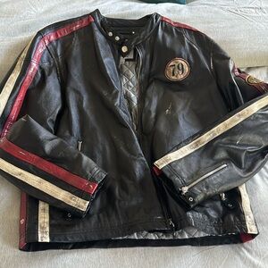 Wilson Leather Men’s Craft Racer Vintage style Leather Jacket! Size LARGE